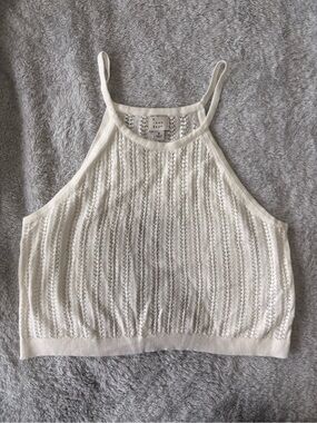 a new day Cream Knit Eyelet Halter Camisole